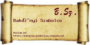 Bakányi Szabolcs névjegykártya